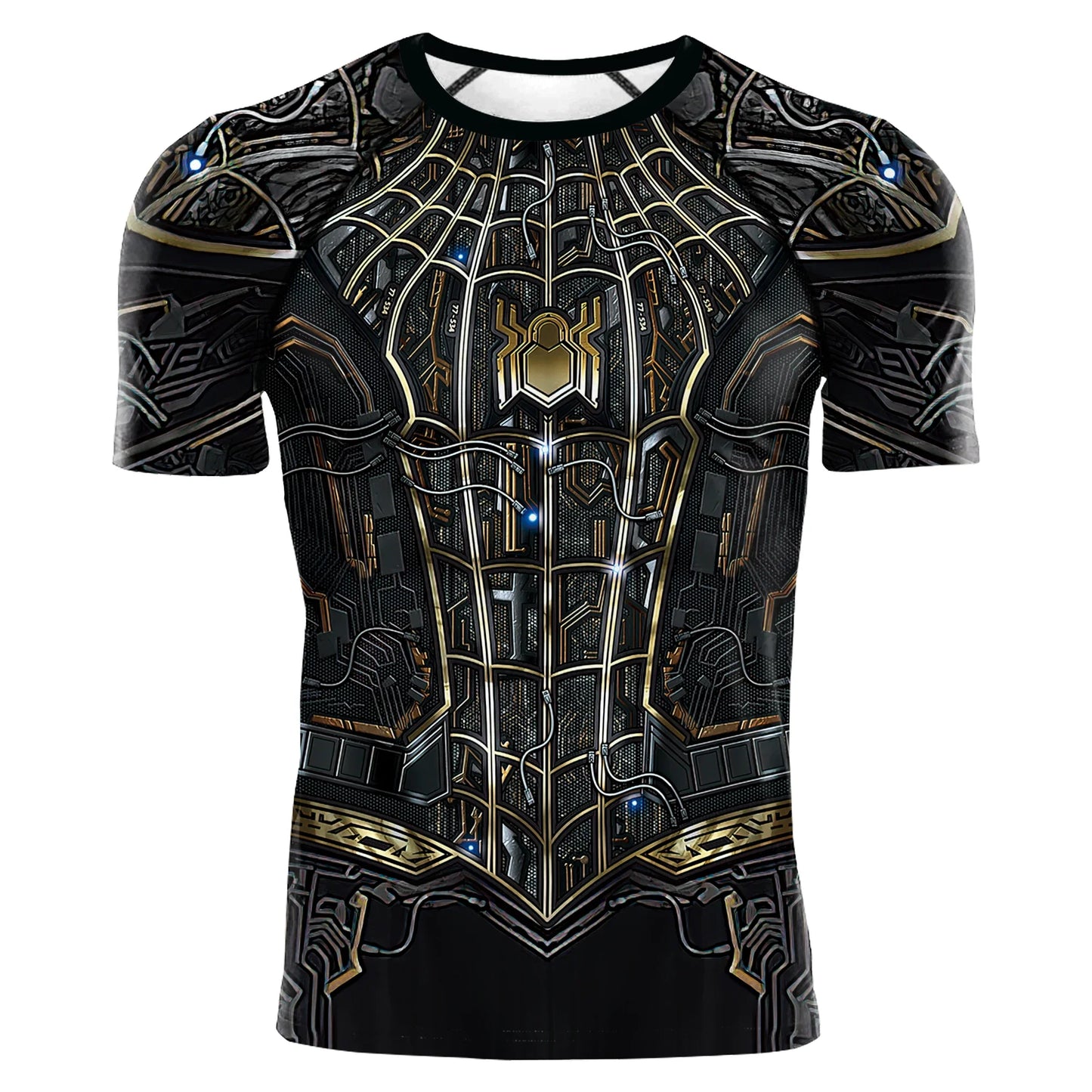 Compression Shirts for Men Short Sleeve Comics Spider Cosplay T-Shirt Super hero Top Elastic Fitness Sportwear Halloween Clothes