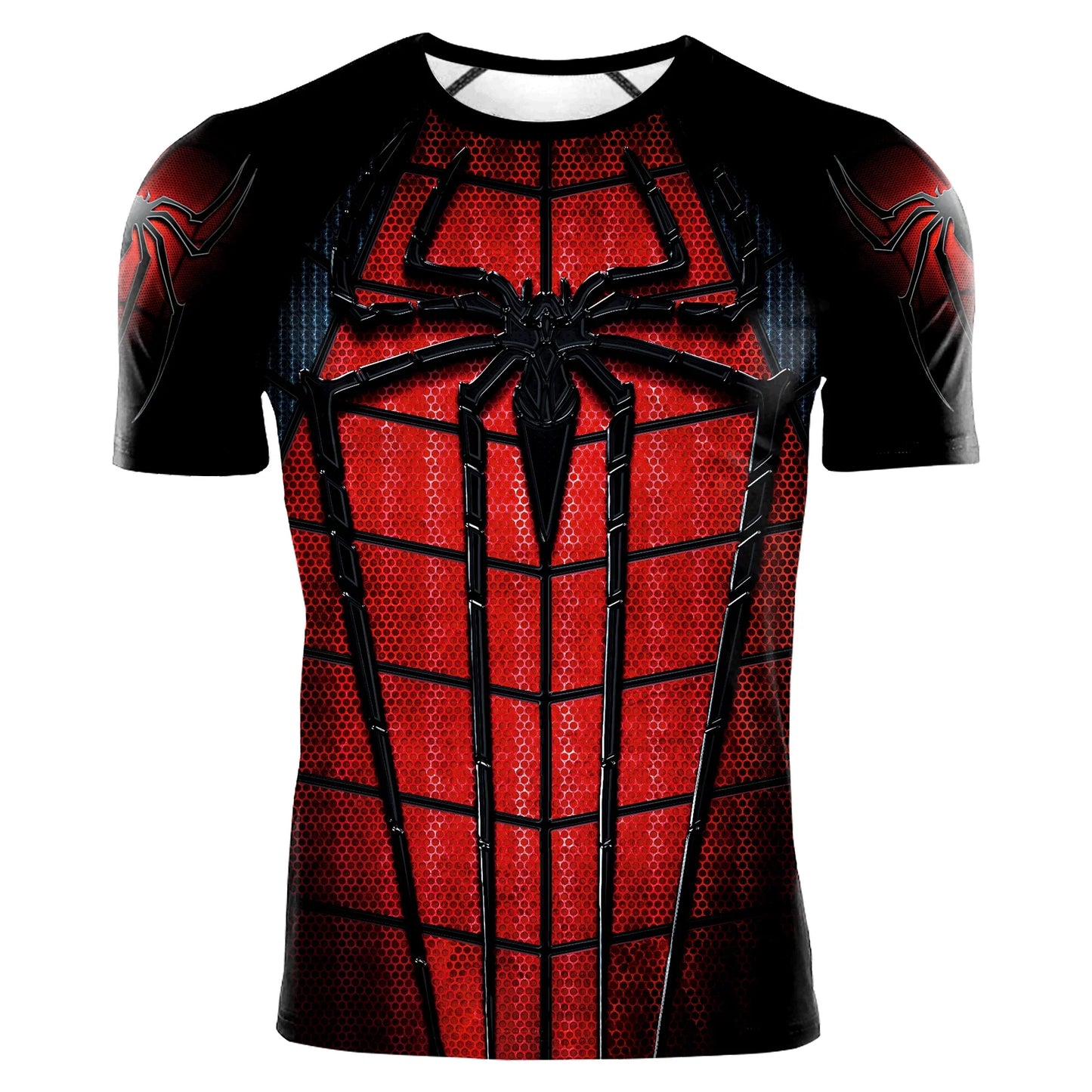 Compression Shirts for Men Short Sleeve Comics Spider Cosplay T-Shirt Super hero Top Elastic Fitness Sportwear Halloween Clothes